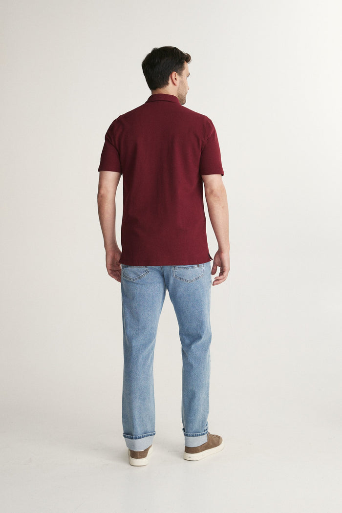 Short sleeve textured knitted shirt