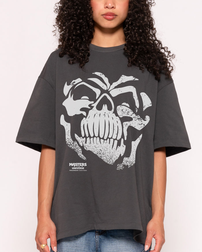 Skeleton Face Charcoal Oversized Tee