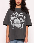 Skeleton Face Charcoal Oversized Tee