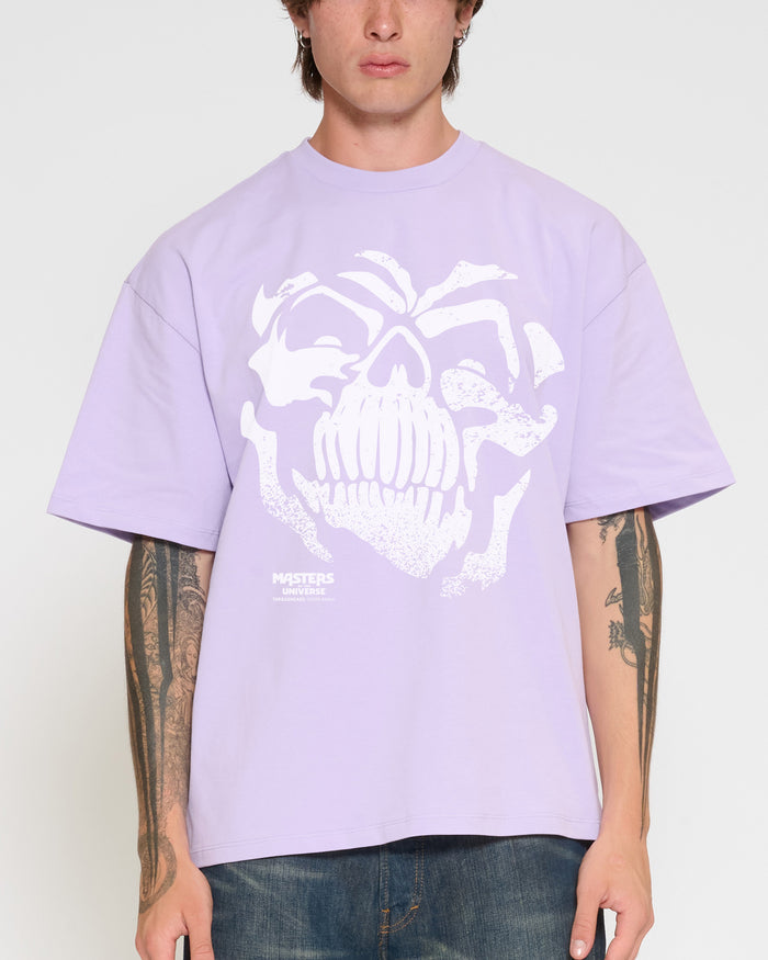 Skeleton Face Lilac Oversized Tee