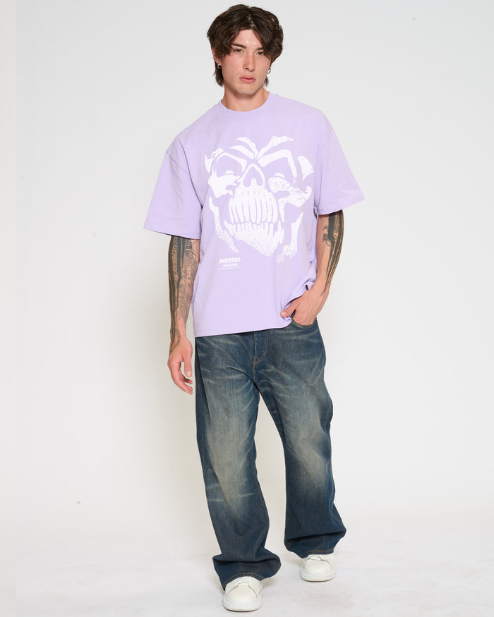 Skeleton Face Lilac Oversized Tee