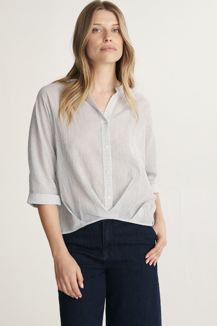 Sleeve dolman top with pleats at front