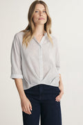 Sleeve dolman top with pleats at front