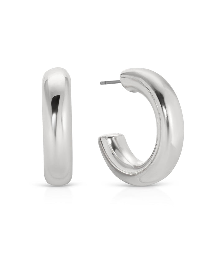 Rhodium Plated / Small - 1 Inch