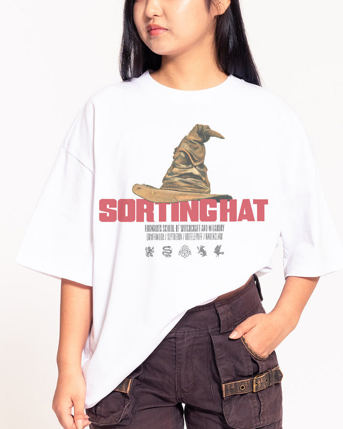 Sorting Hat White Oversized Tee