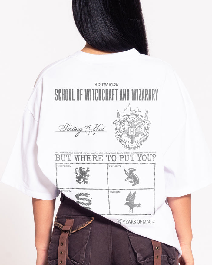 Sorting Hat White Oversized Tee