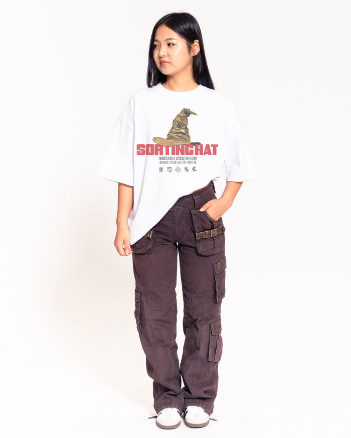 Sorting Hat White Oversized Tee