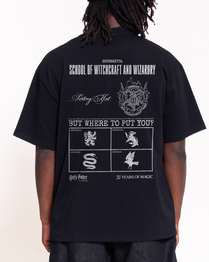 Sorting Hat Black Oversized Tee