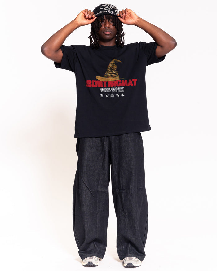 Sorting Hat Black Oversized Tee