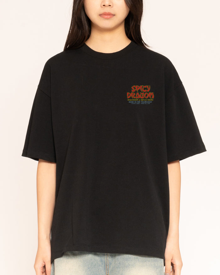 Spicy Dragon Black Oversized Tee