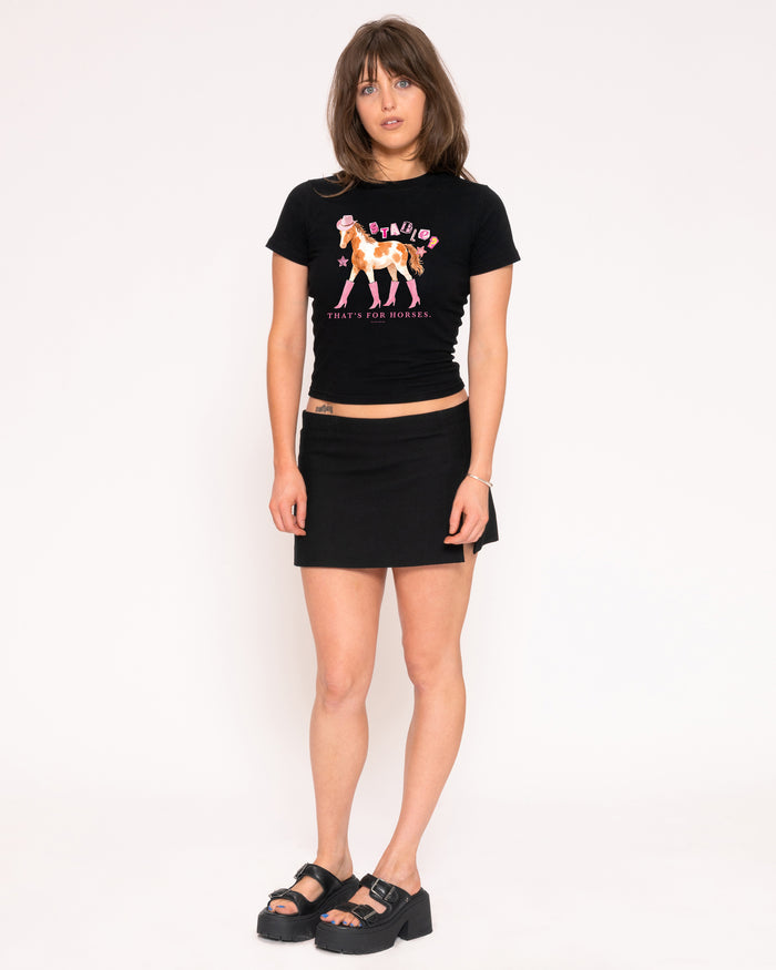 Stable? That's For Horses Black Longline Baby Tee