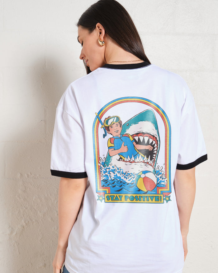 Stay Positive Front and Back T-Shirt Australia Online