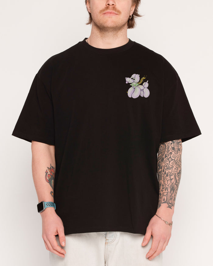 Still Tough Despite My Gentle Demeanour Black Oversized Tee