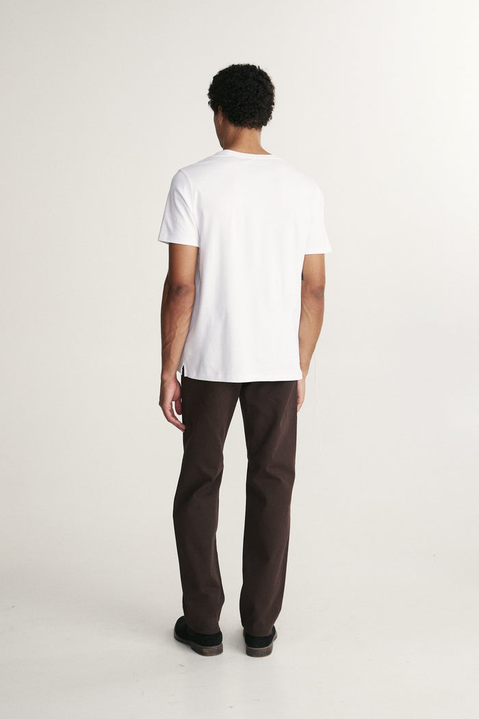 Straight leg pant with elastic sides