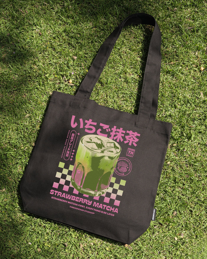 Strawberry Matcha Tote Bag