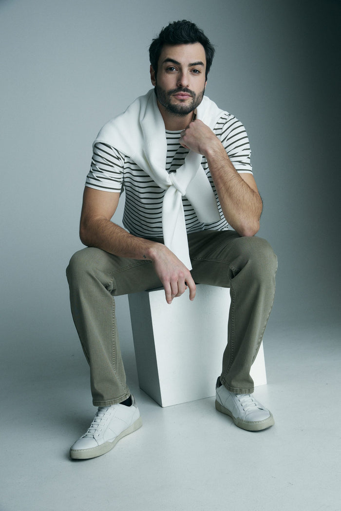 Striped crew neck t-shirt
