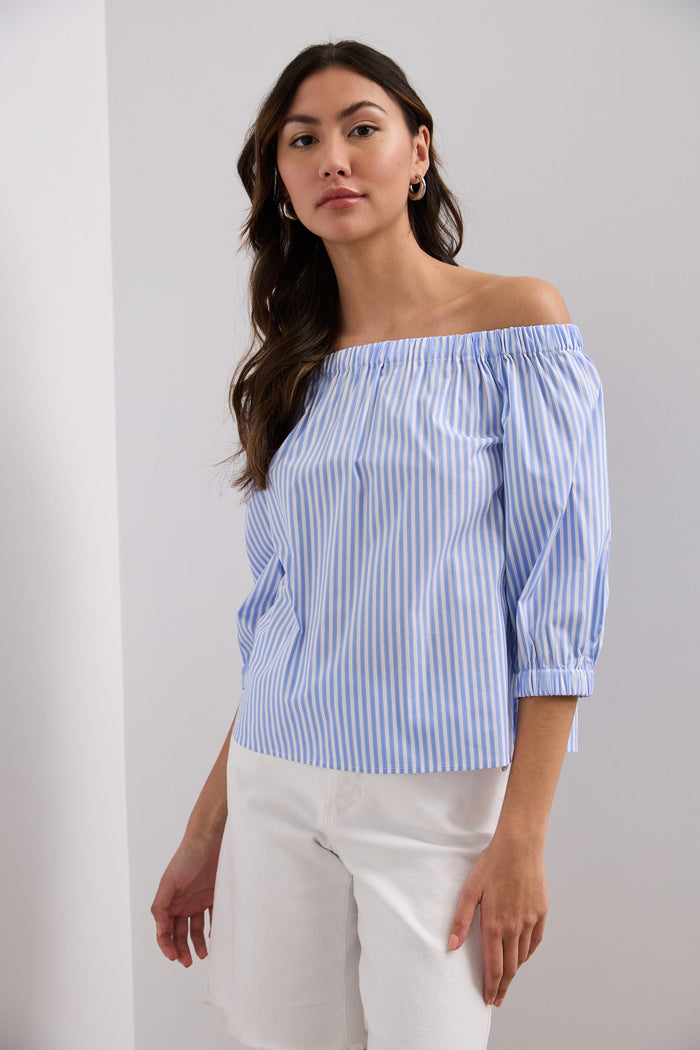 Striped off shoulder top
