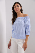 Striped off shoulder top