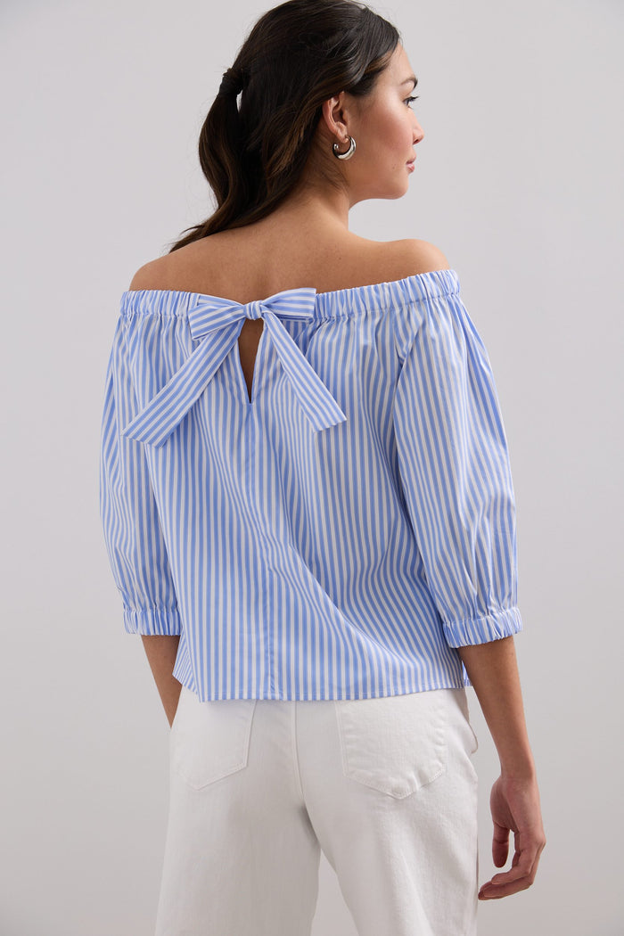 Striped off shoulder top