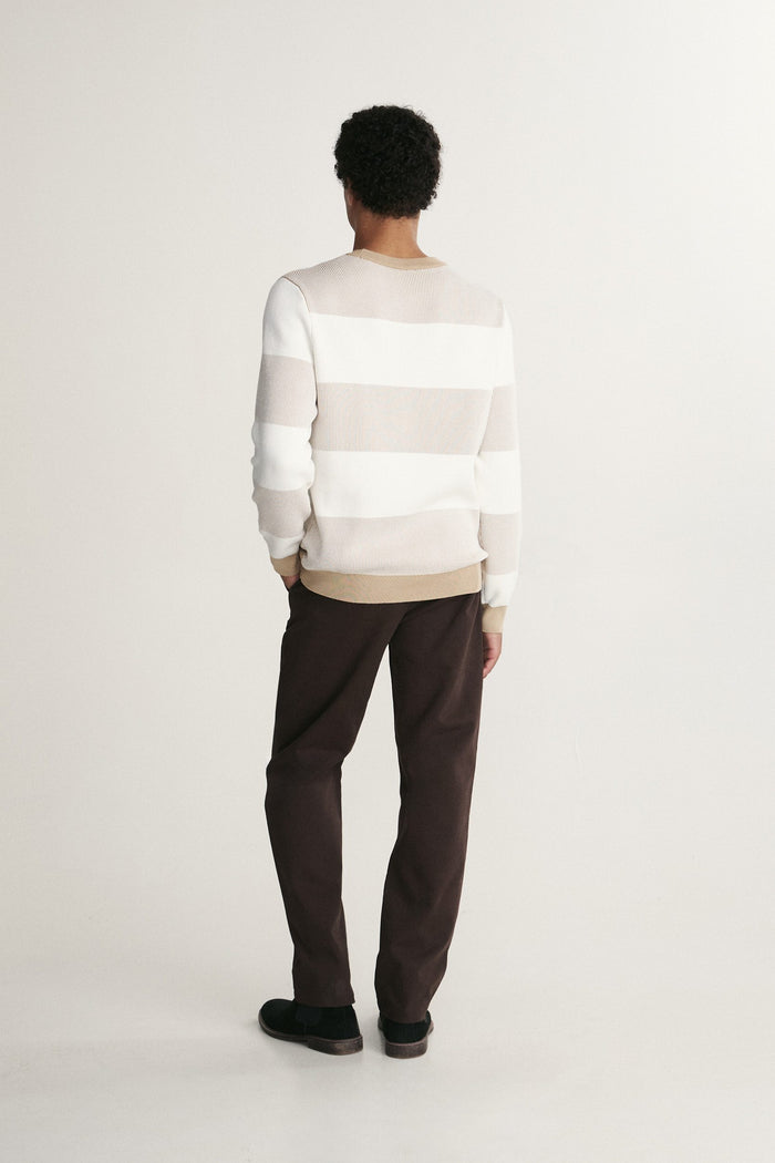 Stripes blocking crew neck