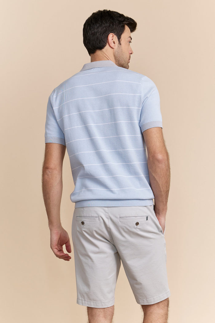 Stripes blocking knitted polo