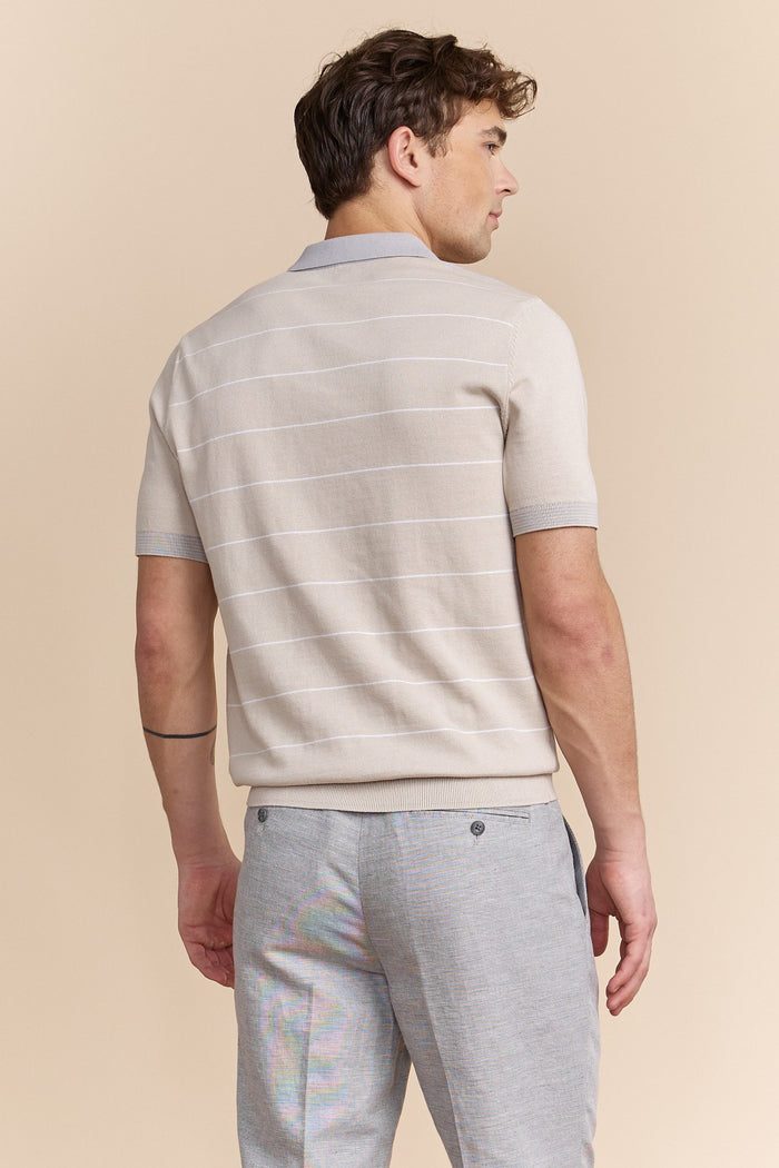Stripes blocking knitted polo