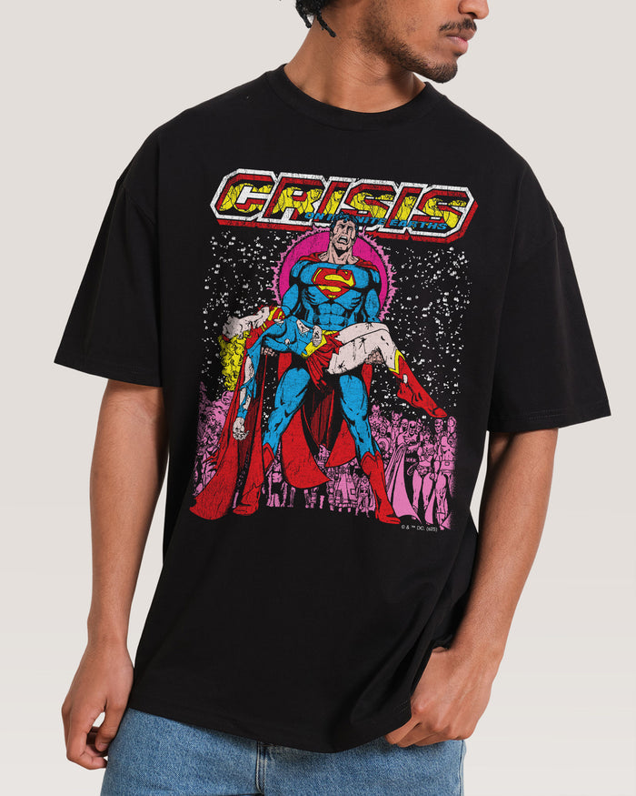 Superman Crisis Black T-Shirt