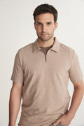 Textured polo with contrasting details