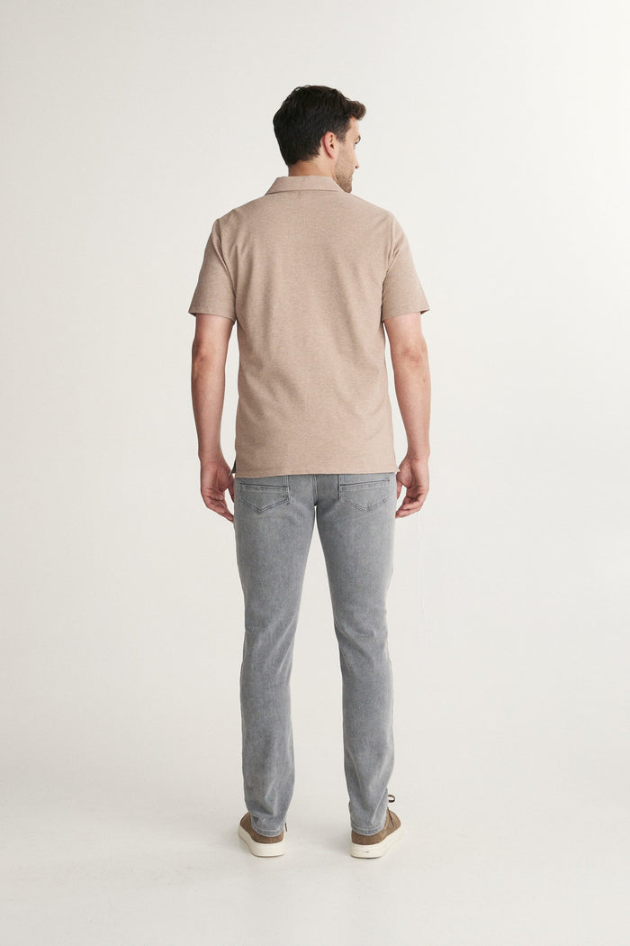 Textured polo with contrasting details