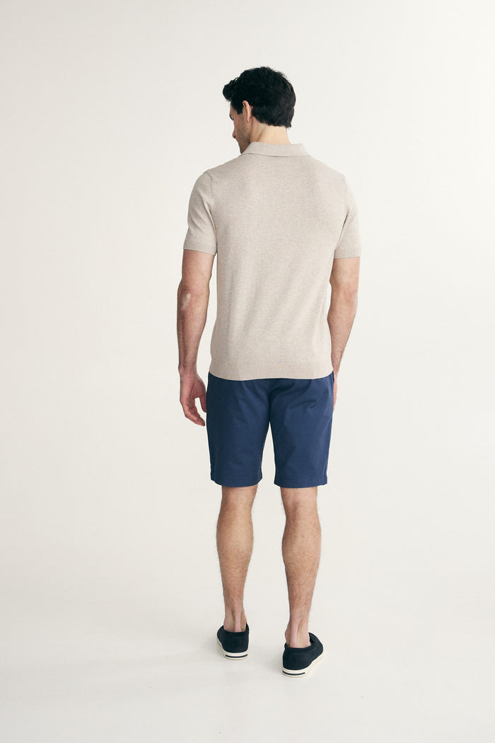 Textured vertical stripes polo