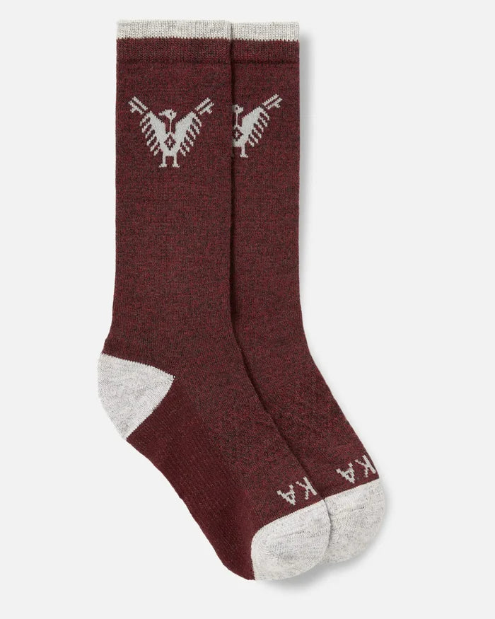 Red Natural Fiber Alpaca Wool Thermal Sock with Inca Condór Design – PAKA Apparel