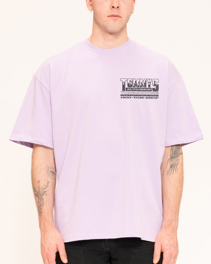 Tommy's Auto Shop Lilac Oversized Tee