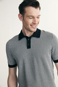 Two tone jacquard polo