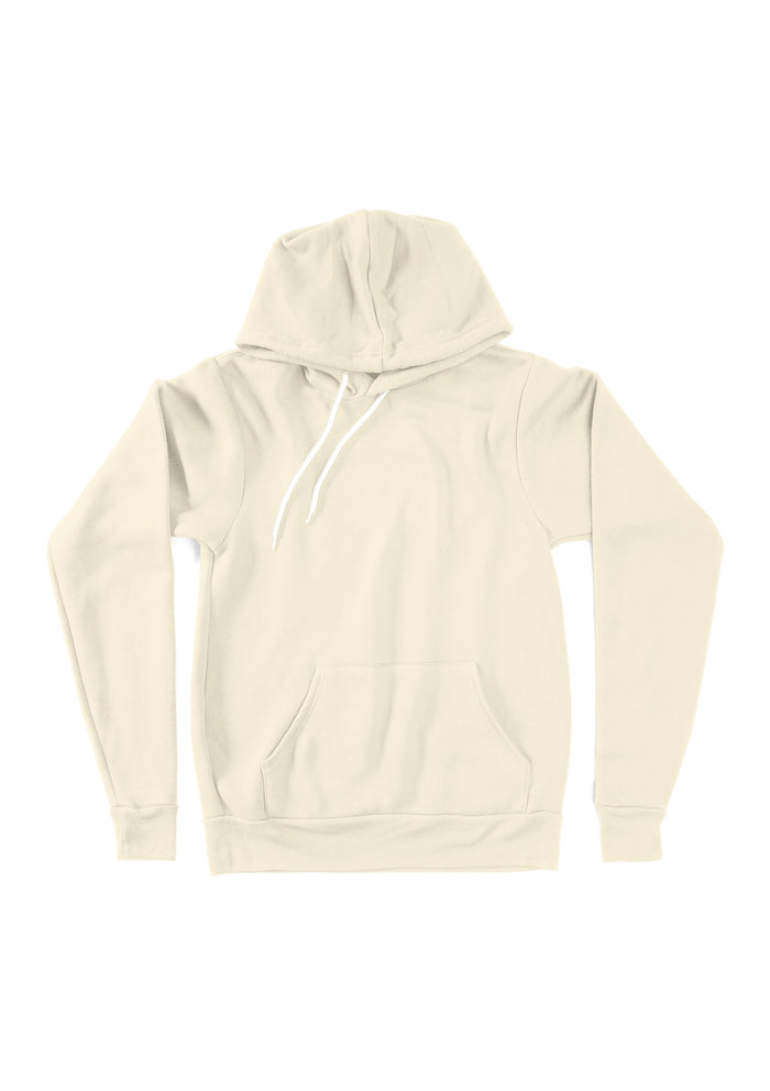 unisex natural hoodie fleece front flat image