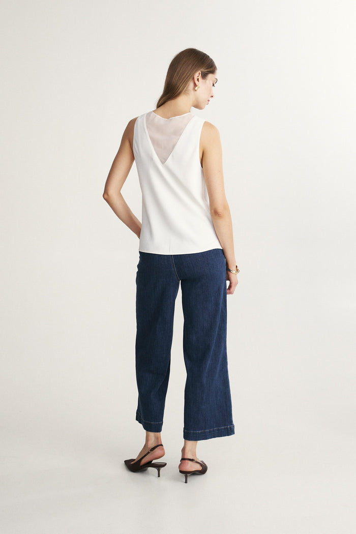 V-neck sleeveless top