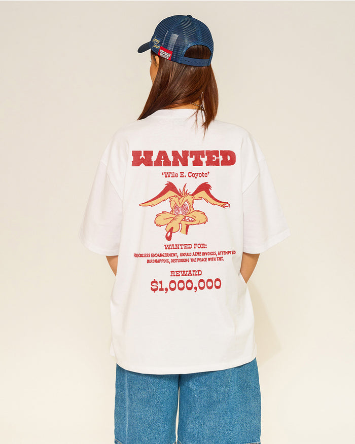 Wanted: Wile E Coyote Oversized Tee Threadheads Australia #colour_white
