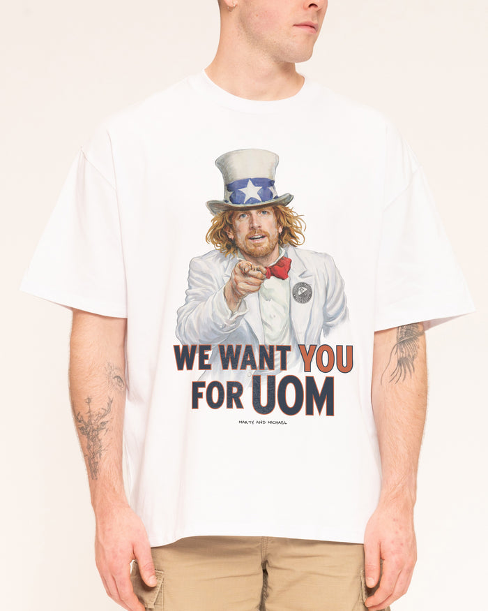 We Want You for Uom White Oversized Tee