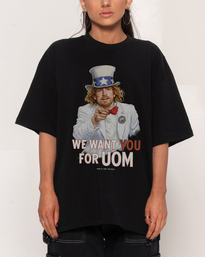 We Want You for Uom Black Oversized Tee