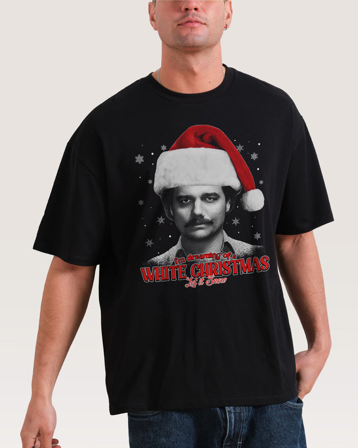 White Christmas Oversized Tee
