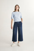 Wide leg crop high waist jean