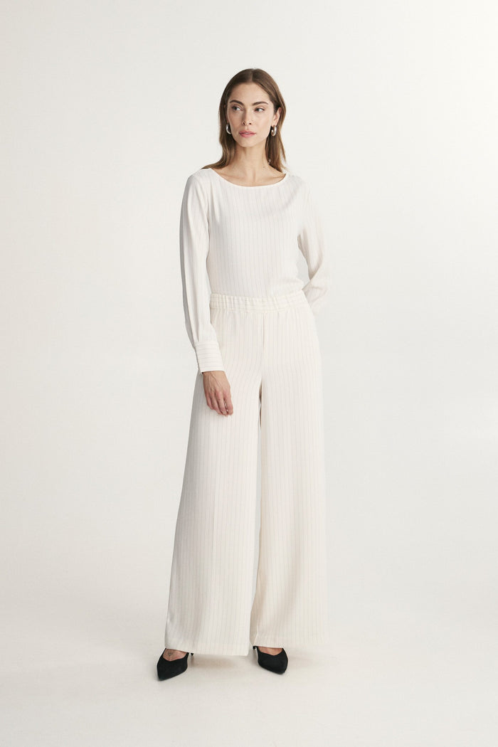 Wide leg stripe pant