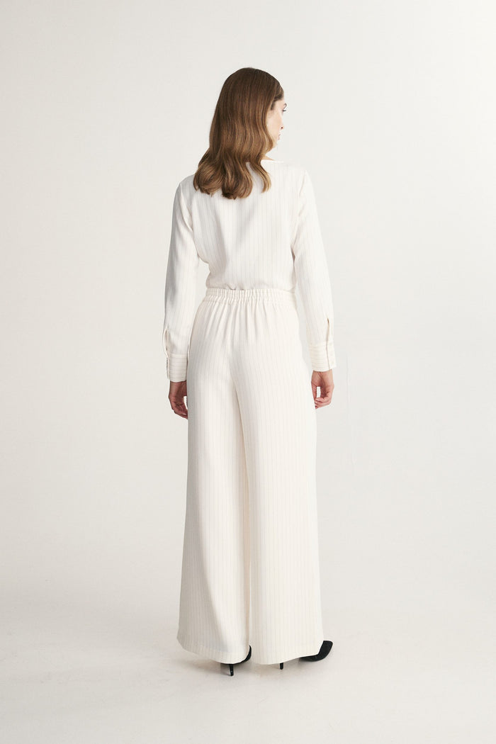 Wide leg stripe pant