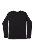womens charcoal gray boyfriend cut t-shirt long sleeve crew neck airlume cotton front flat image