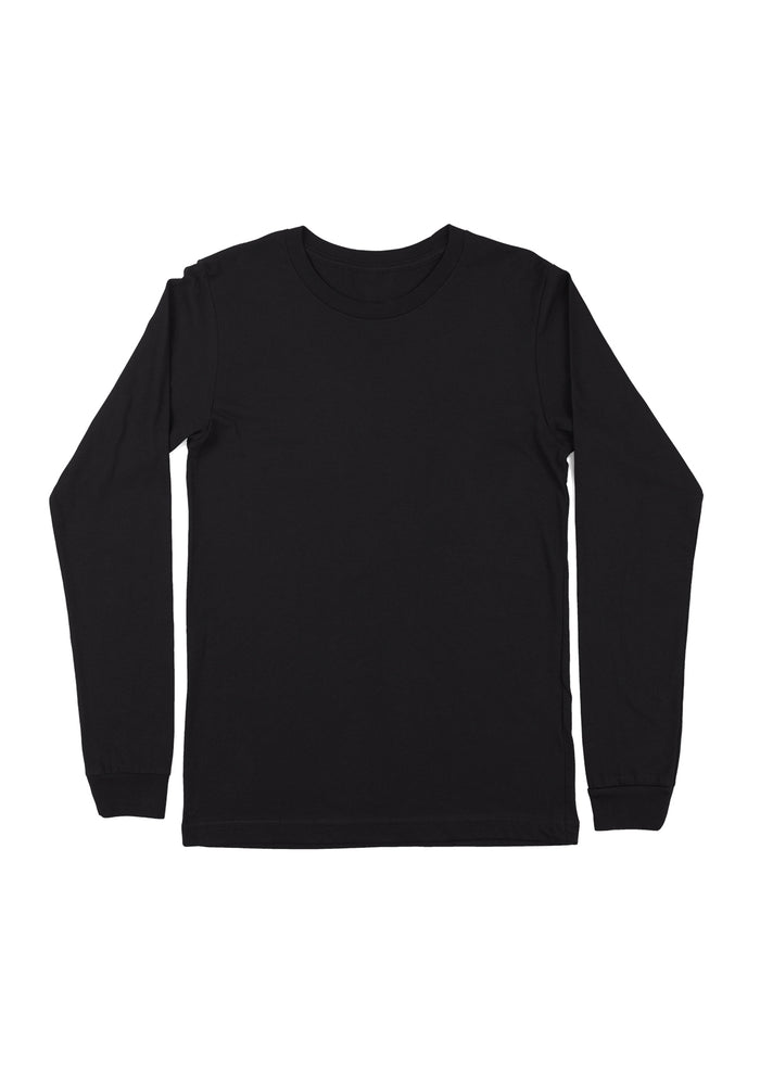 womens charcoal gray boyfriend cut t-shirt long sleeve crew neck airlume cotton front flat image