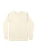 women cream boyfriend  t-shirt long sleeve airlume cotton flat front view