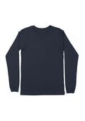 womens navy boyfriend cut t-shirt long sleeve crew neck front flat image