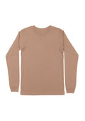 mens sand classic fit t-shirt long sleeve crew neck airlume cotton flat front image