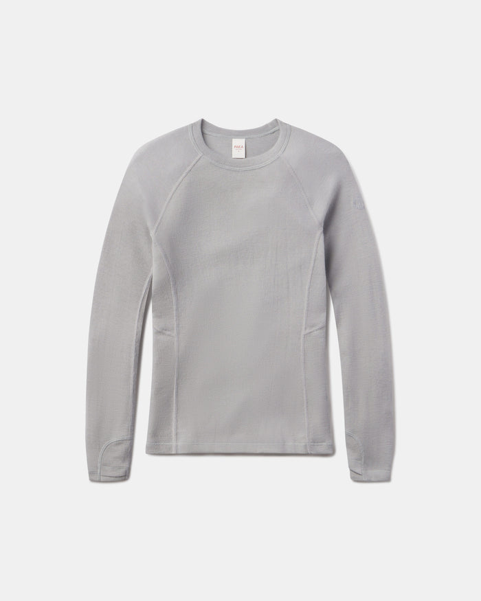 Silver Grey Women's Thermal Crewneck Baselayer Top for Skiing – PAKA Apparel