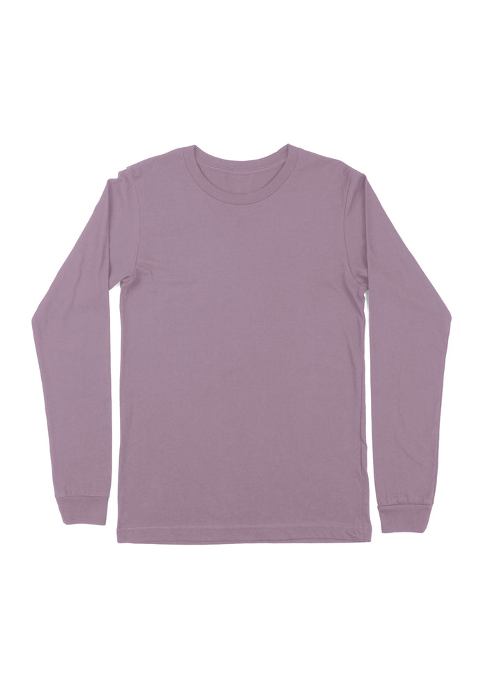 womens purple violet boyfriend cut t-shirt long sleeve airlume cotton t-shirt front flat image
