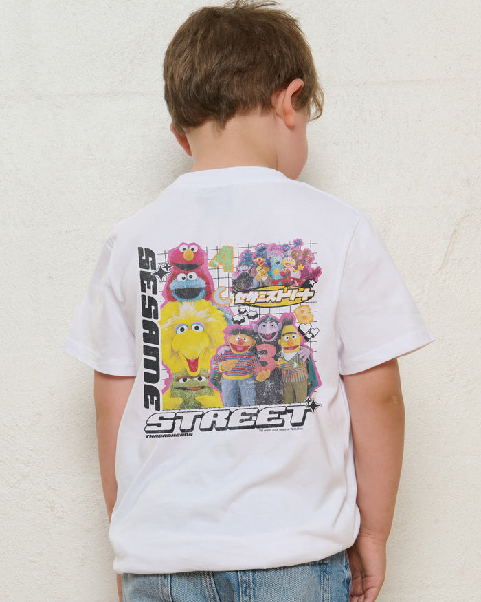 Y2K Sesame Street White Kids T-Shirt